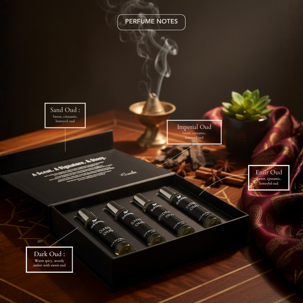 Luxury Oud Experience Perfume Set - 4 x 15ml